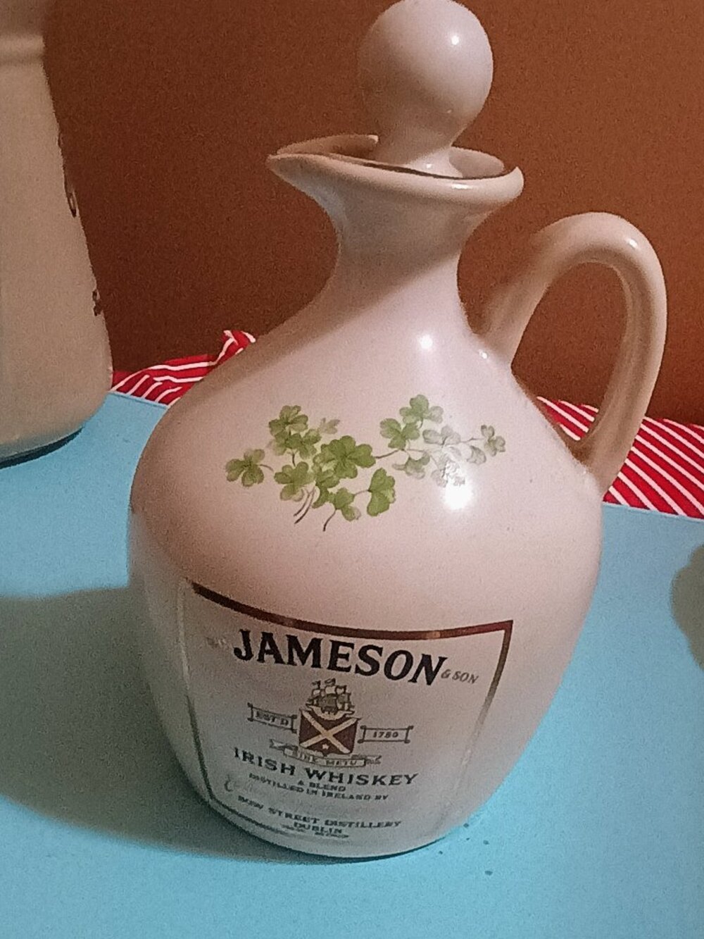 Vintage Wade/ Jameson Whisky jug with Shamrocks